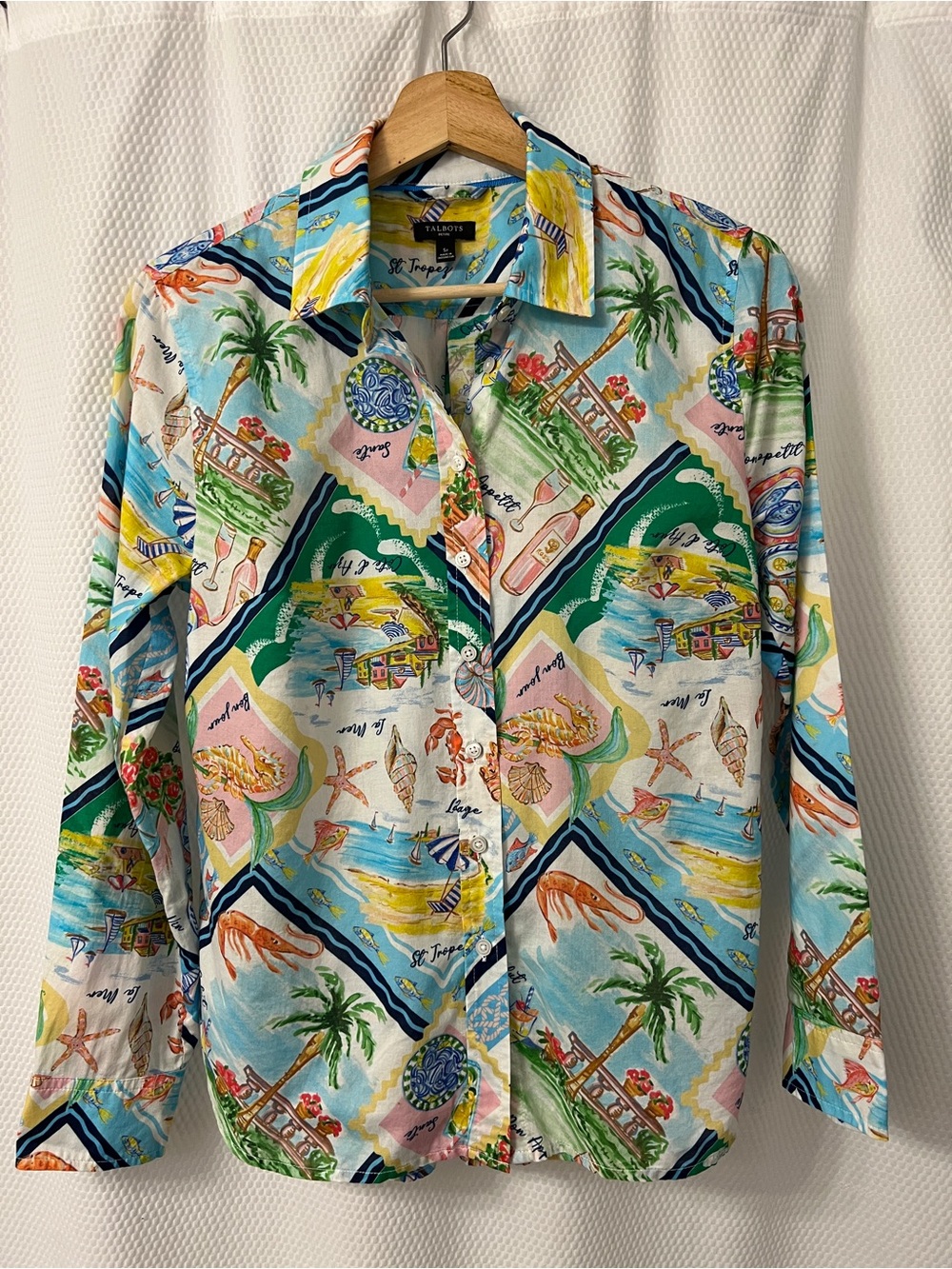 Talbots Tropical Print lightweight breathable Button-Up - Summer Vacation SP